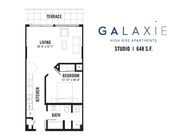 Studio 1 Bathroom Apartment for rent at Galaxie in Madison, WI