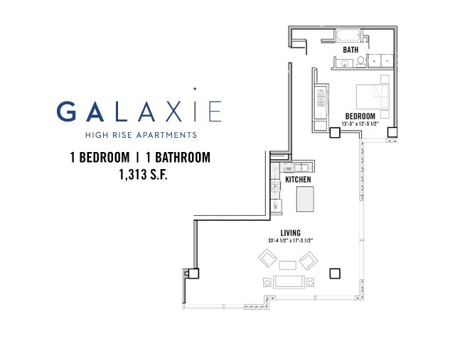 1 Bedroom 1 Bathroom Apartment for rent at Galaxie in Madison, WI