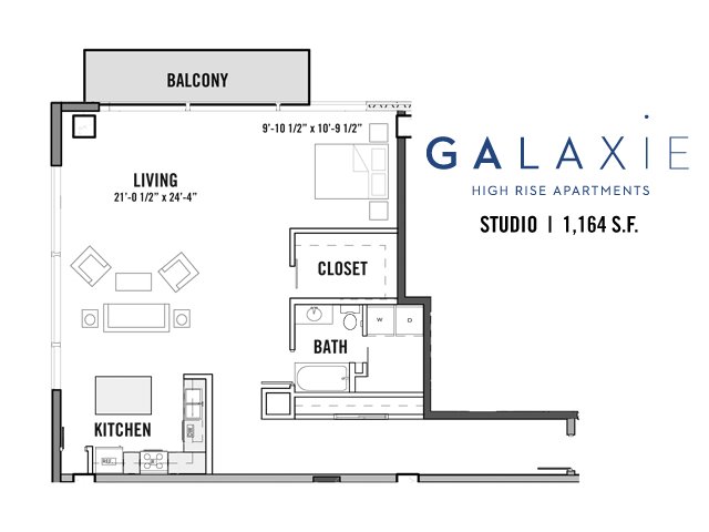 Studio 1 Bathroom Apartment for rent at Galaxie in Madison, WI