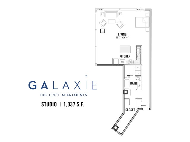 Studio 1 Bathroom Apartment for rent at Galaxie in Madison, WI