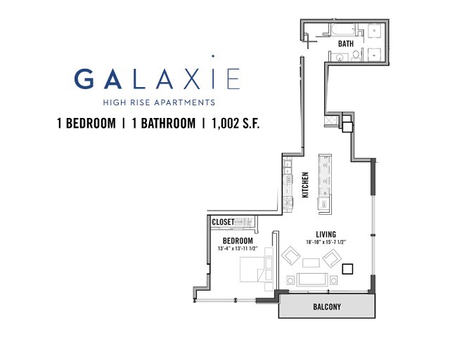 1 Bedroom 1 Bathroom Apartment for rent at Galaxie in Madison, WI