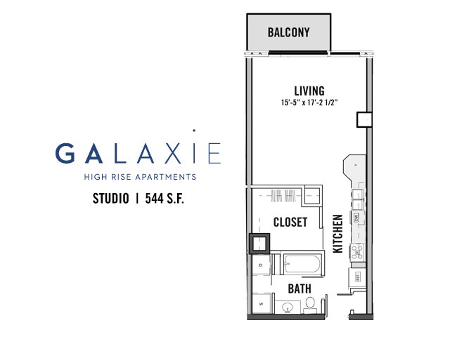 Studio 1 Bathroom Apartment for rent at Galaxie in Madison, WI