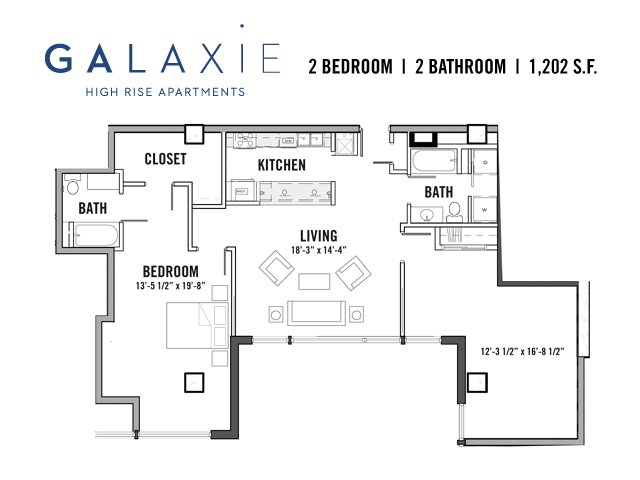 2 Bedrooms 2 Bathrooms Apartment for rent at Galaxie in Madison, WI