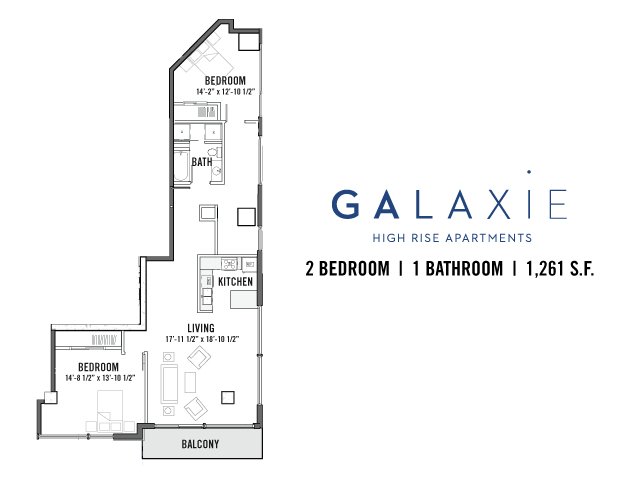 2 Bedrooms 1 Bathroom Apartment for rent at Galaxie in Madison, WI