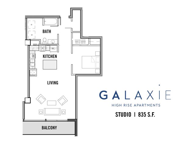 Studio 1 Bathroom Apartment for rent at Galaxie in Madison, WI