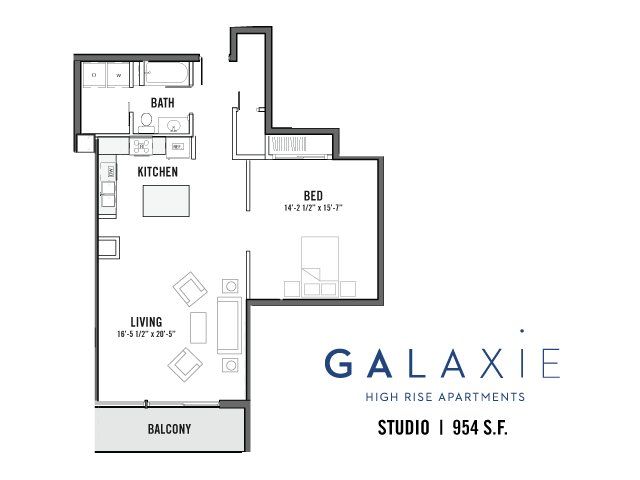Studio 1 Bathroom Apartment for rent at Galaxie in Madison, WI