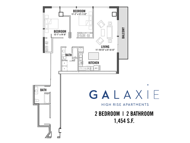 2 Bedrooms 2 Bathrooms Apartment for rent at Galaxie in Madison, WI