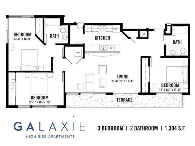3 Bedrooms 2 Bathrooms Apartment for rent at Galaxie in Madison, WI