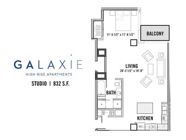 Studio 1 Bathroom Apartment for rent at Galaxie in Madison, WI
