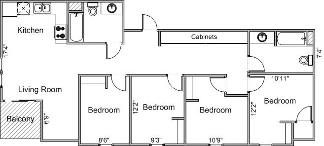 4 Bedrooms 2 Bathrooms Apartment for rent at 210 N Charter in Madison, WI