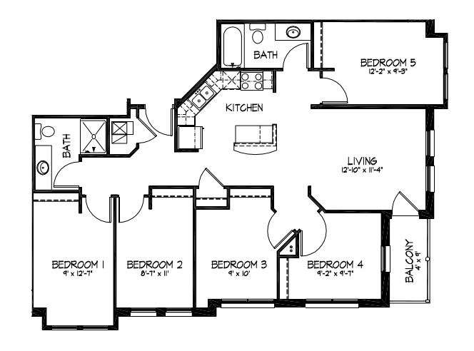 5 Bedrooms 2 Bathrooms Apartment for rent at Telluride Apartments in Iowa City, IA