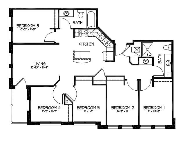 5 Bedrooms 2 Bathrooms Apartment for rent at Telluride Apartments in Iowa City, IA