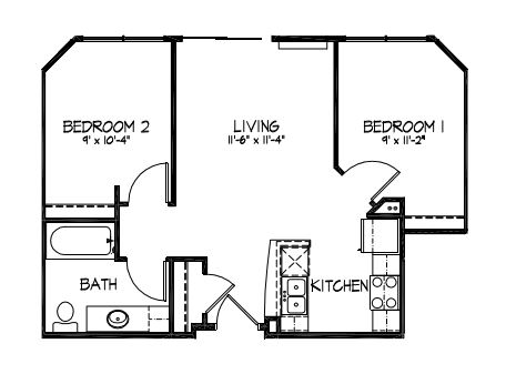 2 Bedrooms 1 Bathroom Apartment for rent at Telluride Apartments in Iowa City, IA