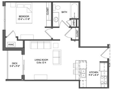 1 Bedroom 1 Bathroom Apartment for rent at Whistler Apartments in Iowa City, IA