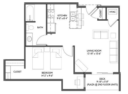 1 Bedroom 1 Bathroom Apartment for rent at Whistler Apartments in Iowa City, IA