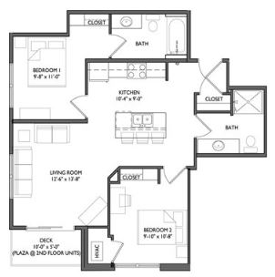 2 Bedrooms 2 Bathrooms Apartment for rent at Whistler Apartments in Iowa City, IA