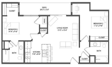 2 Bedrooms 2 Bathrooms Apartment for rent at Whistler Apartments in Iowa City, IA