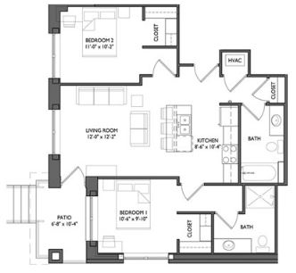 2 Bedrooms 2 Bathrooms Apartment for rent at Whistler Apartments in Iowa City, IA