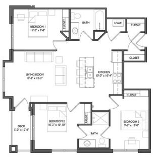 3 Bedrooms 2 Bathrooms Apartment for rent at Whistler Apartments in Iowa City, IA