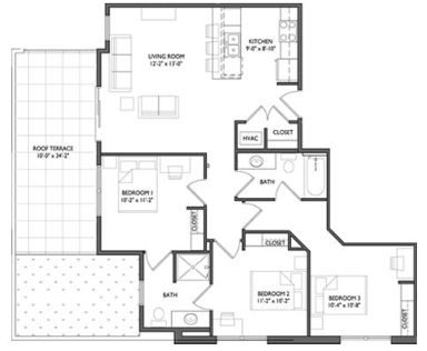 3 Bedrooms 2 Bathrooms Apartment for rent at Whistler Apartments in Iowa City, IA