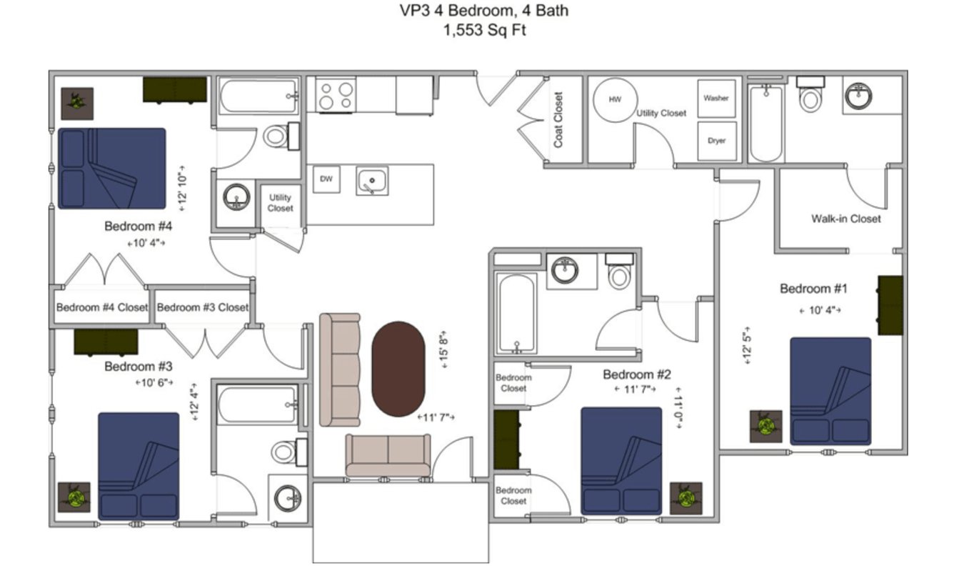 4 Bedrooms 4+ Bathrooms Apartment for rent at V P 3 in Cincinnati, OH