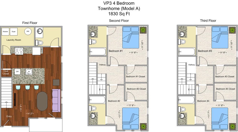 4 Bedrooms 3 Bathrooms Apartment for rent at V P 3 in Cincinnati, OH