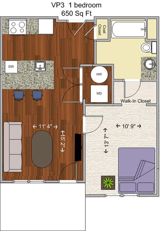 1 Bedroom 1 Bathroom Apartment for rent at V P 3 in Cincinnati, OH