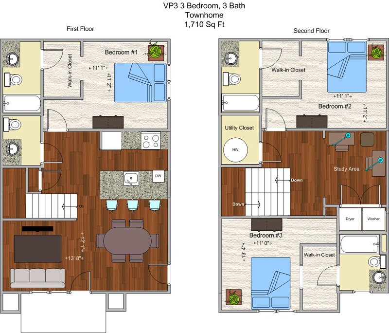 3 Bedrooms 3 Bathrooms Apartment for rent at V P 3 in Cincinnati, OH