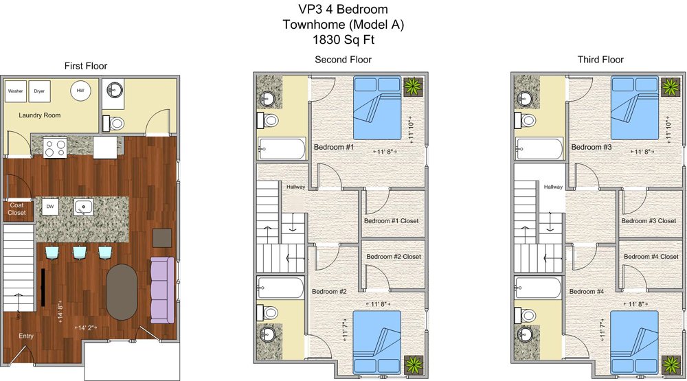 4 Bedrooms 4+ Bathrooms Apartment for rent at V P 3 in Cincinnati, OH