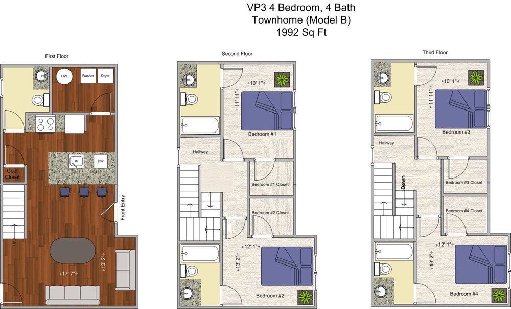 4 Bedrooms 4+ Bathrooms Apartment for rent at V P 3 in Cincinnati, OH