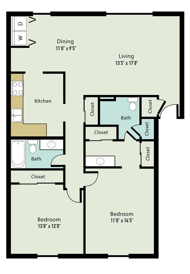 2 Bedrooms 2 Bathrooms Apartment for rent at Lake Castleton Apartment Homes in Indianapolis, IN