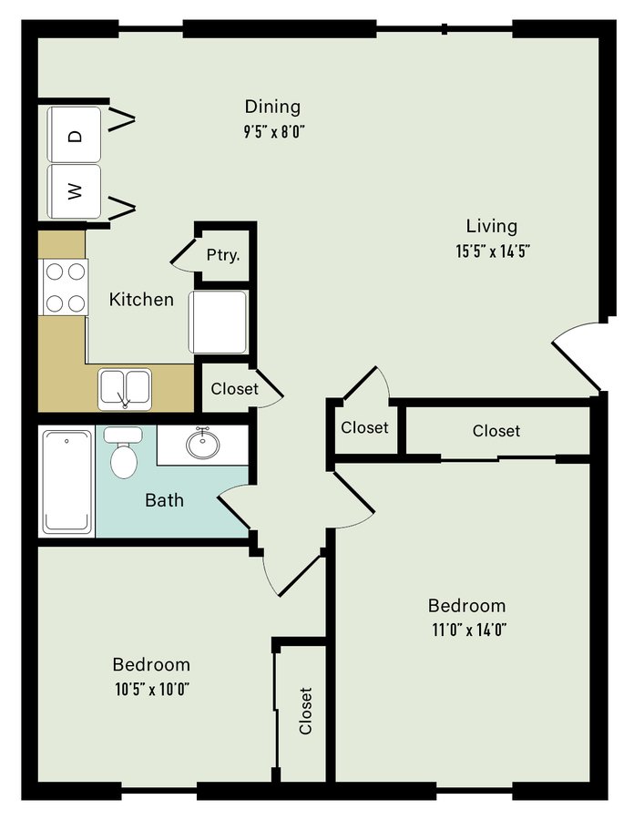 2 Bedrooms 1 Bathroom Apartment for rent at Lake Castleton Apartment Homes in Indianapolis, IN