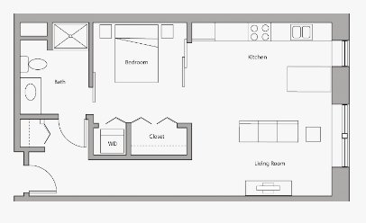 1 Bedroom 1 Bathroom Apartment for rent at Capitol Hill in Madison, WI
