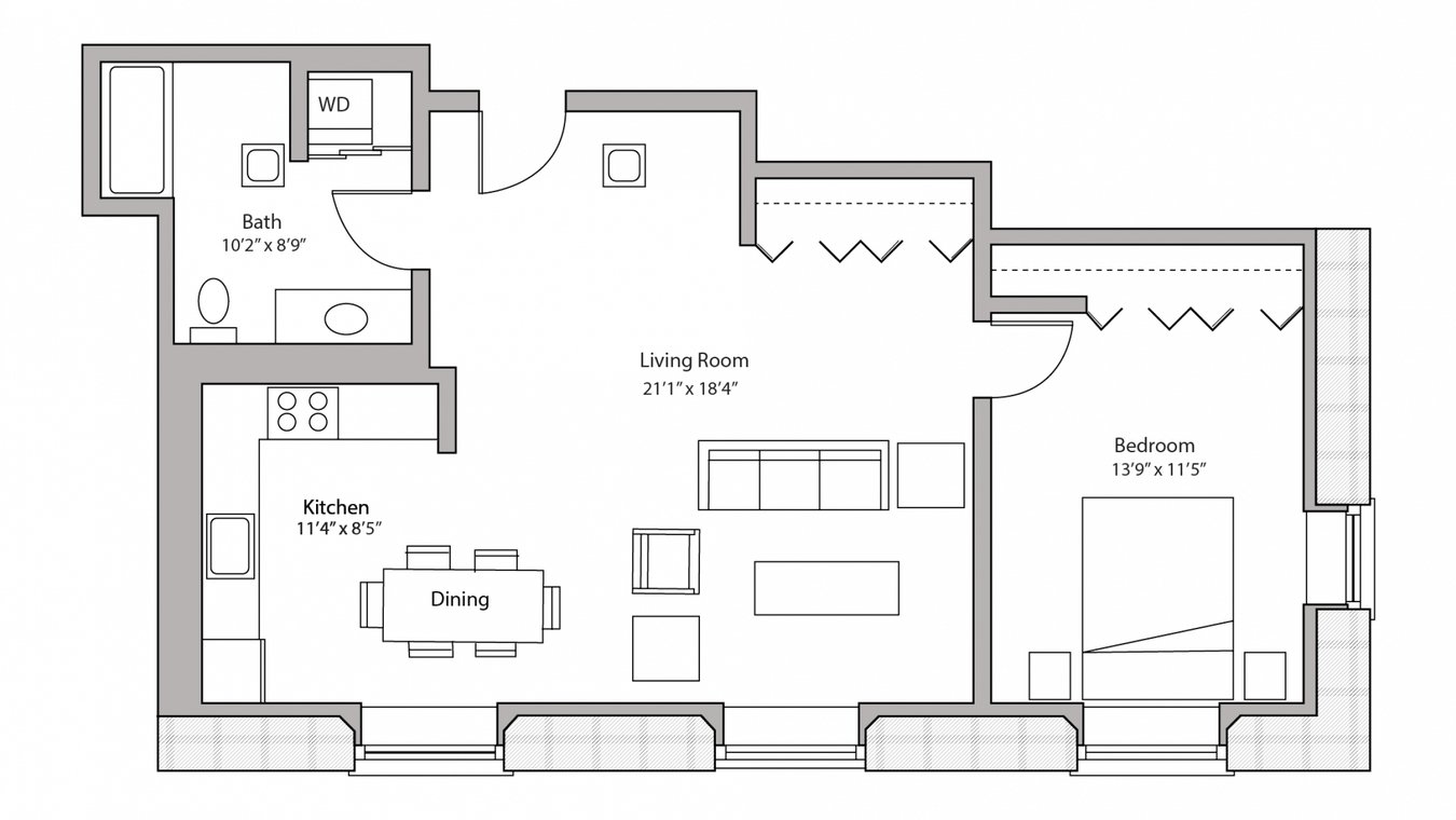 1 Bedroom 1 Bathroom Apartment for rent at Tobacco Lofts in Madison, WI