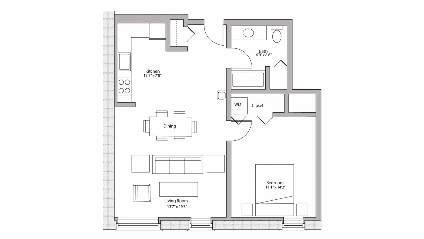 1 Bedroom 1 Bathroom Apartment for rent at Tobacco Lofts in Madison, WI
