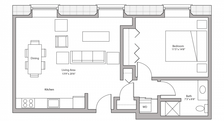 1 Bedroom 1 Bathroom Apartment for rent at Tobacco Lofts in Madison, WI