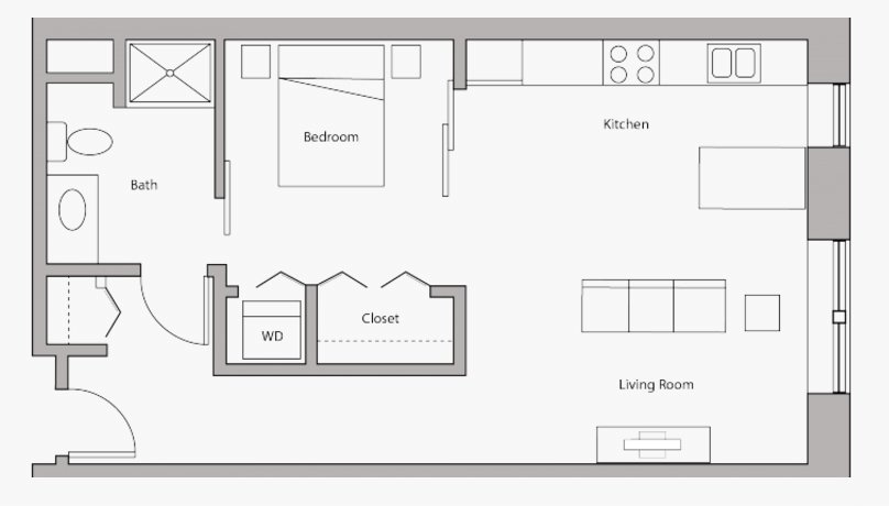 1 Bedroom 1 Bathroom Apartment for rent at Capitol Hill in Madison, WI