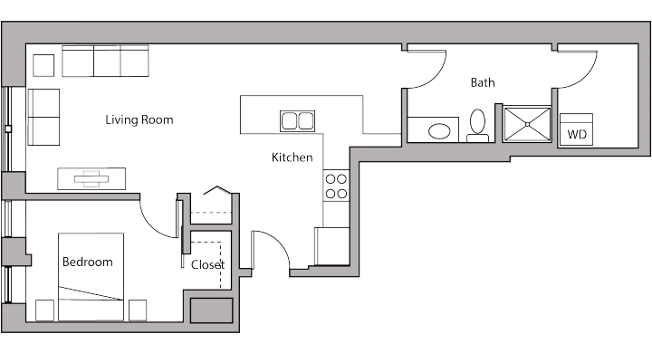 1 Bedroom 1 Bathroom Apartment for rent at Capitol Hill in Madison, WI