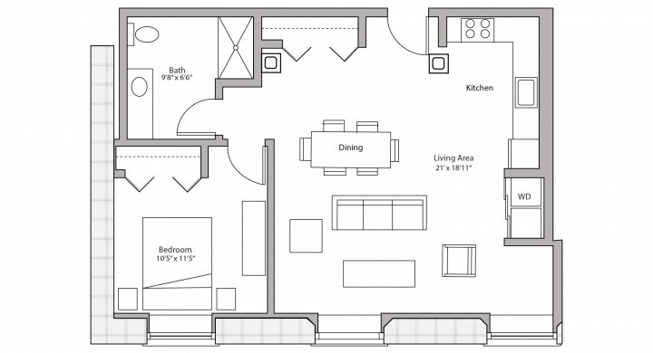 1 Bedroom 1 Bathroom Apartment for rent at Tobacco Lofts in Madison, WI