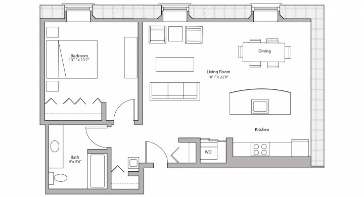 1 Bedroom 1 Bathroom Apartment for rent at Tobacco Lofts in Madison, WI