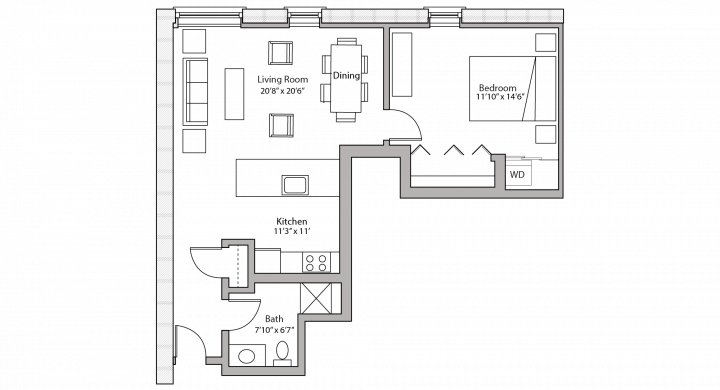 1 Bedroom 1 Bathroom Apartment for rent at Tobacco Lofts in Madison, WI