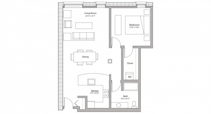 1 Bedroom 1 Bathroom Apartment for rent at Tobacco Lofts in Madison, WI