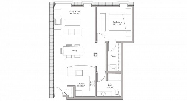1 Bedroom 1 Bathroom Apartment for rent at Tobacco Lofts in Madison, WI