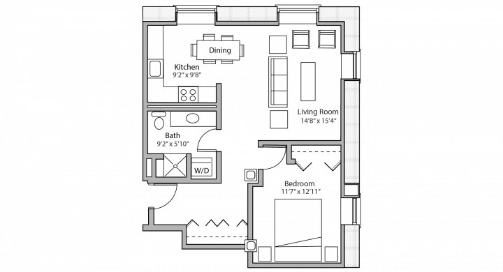 1 Bedroom 1 Bathroom Apartment for rent at Tobacco Lofts in Madison, WI