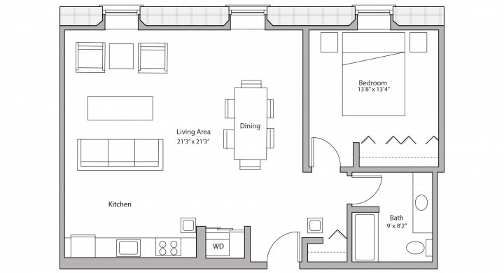 1 Bedroom 1 Bathroom Apartment for rent at Tobacco Lofts in Madison, WI