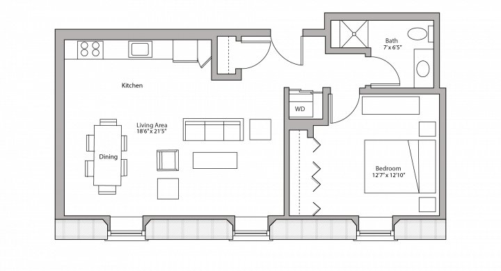 1 Bedroom 1 Bathroom Apartment for rent at Tobacco Lofts in Madison, WI