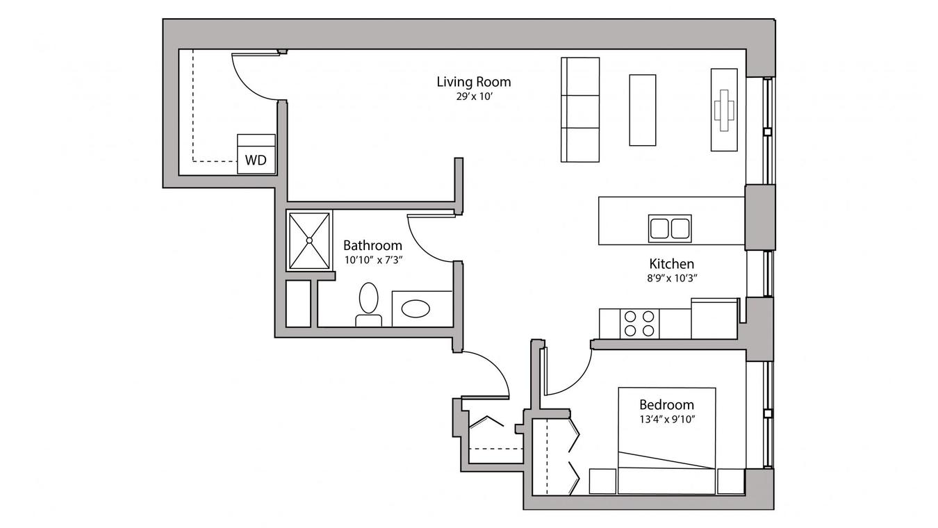 1 Bedroom 1 Bathroom Apartment for rent at Capitol Hill in Madison, WI
