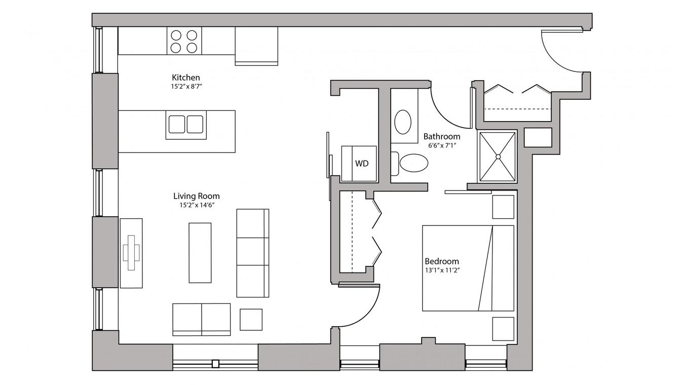 1 Bedroom 1 Bathroom Apartment for rent at Capitol Hill in Madison, WI