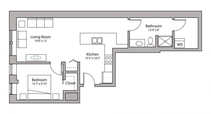 1 Bedroom 1 Bathroom Apartment for rent at Capitol Hill in Madison, WI