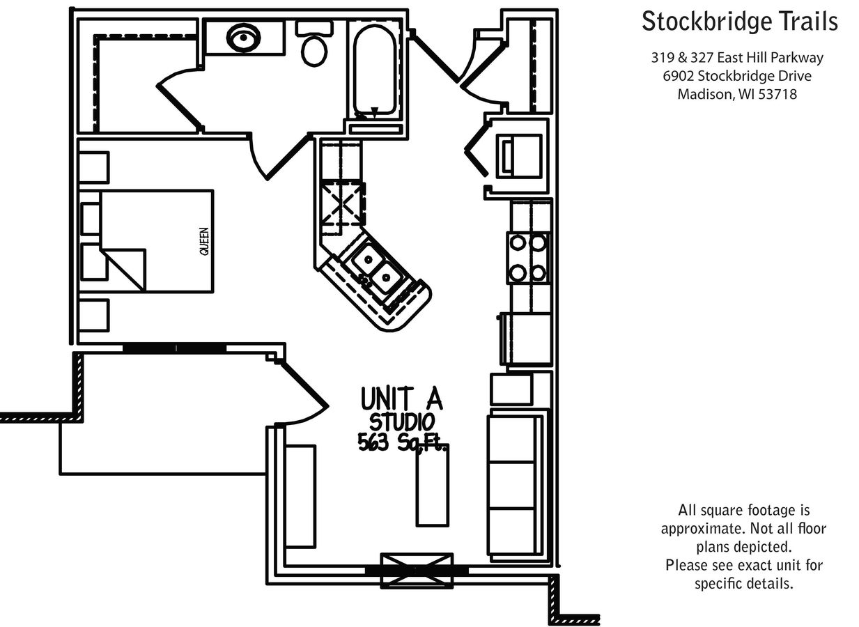 Studio 1 Bathroom Apartment for rent at Stockbridge Trails in Madison, WI